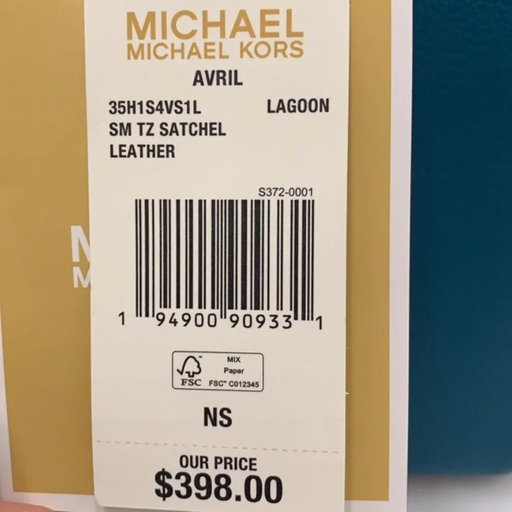 Michael Kors Avril Small Leather Top-Zip Satchel Lagoon color - Picture 16 of 16